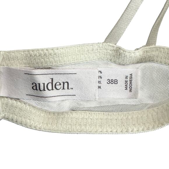Auden Bra Womens 38B White Sheer Lace Unlined Adjustable Straps Dainty Coquette - Picture 3 of 4